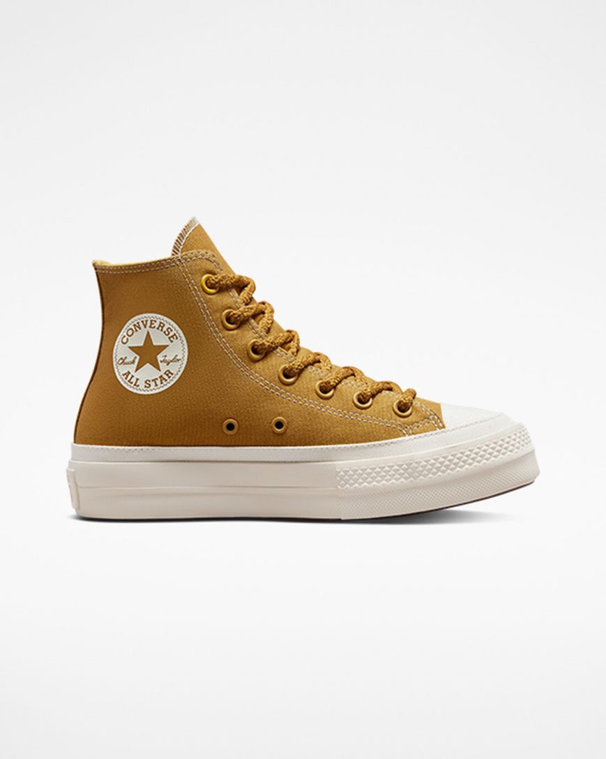 Zapatos Plataforma Converse Chuck Taylor All Star Lift Tonal Canvas Altas Mujer Naranjas Amarillo | PE 582047